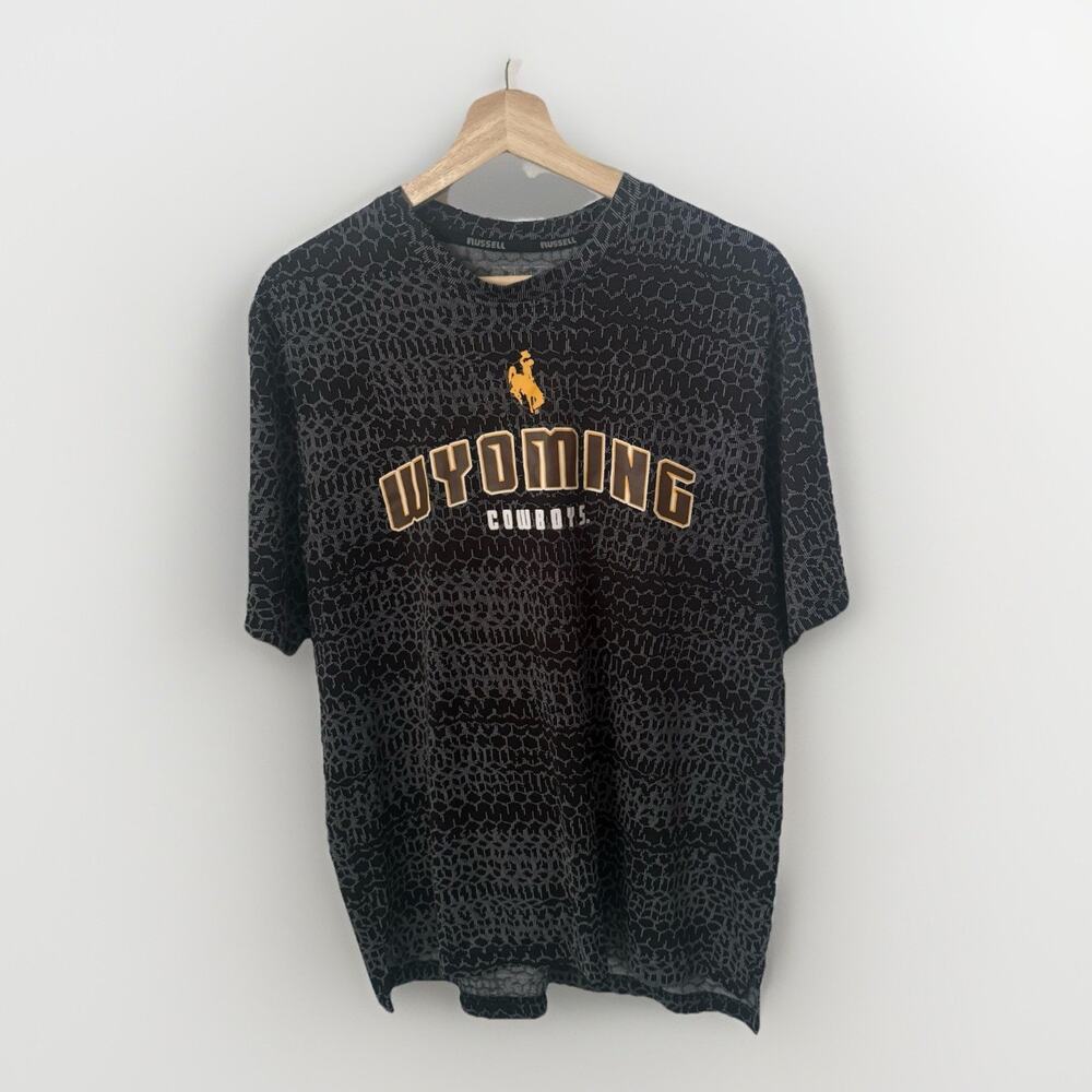 Wyoming Cowboys Shirt Black Gray Digi Camo Performance Fan Gear Football NCAA Lg
